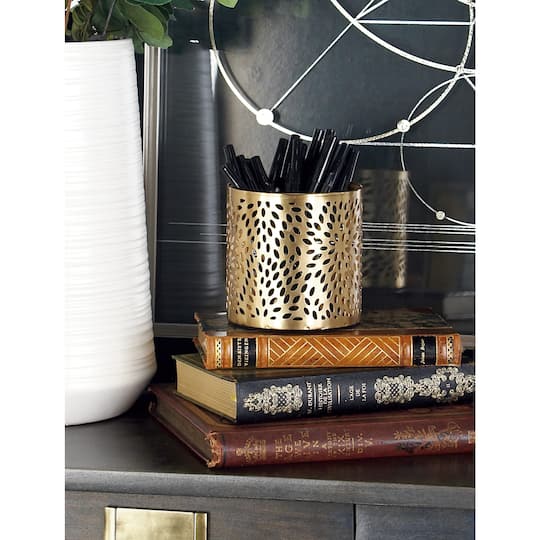 4" Gold Iron Glam Pencil Holder
